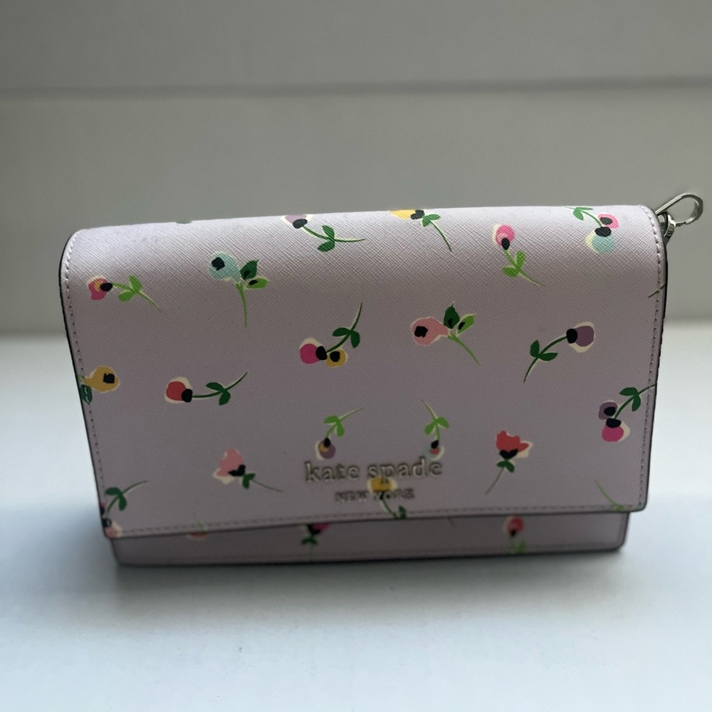 Kate Spade Pink Crossbody Bag with Floral Design